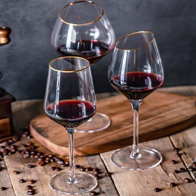 Crystal custom gold rim glass wine glass (6)