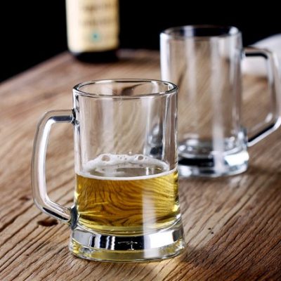 High quality glass beer mug with handle (3)