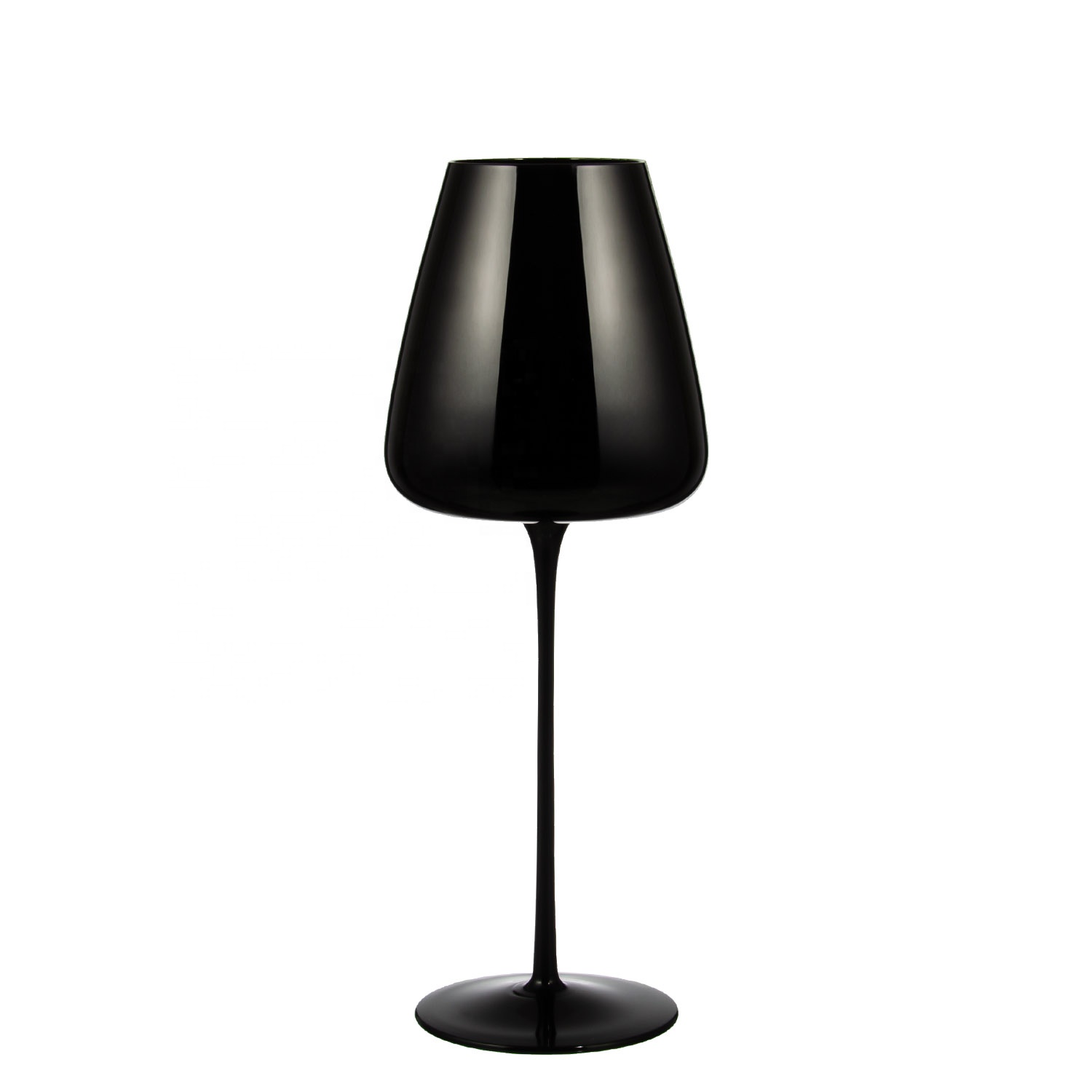 Italian style black plastic wine glass