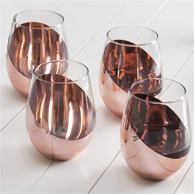 Modern copper decorative stemless wine glass (5)