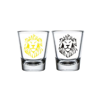 Printed lion head pattern shot glass (5)