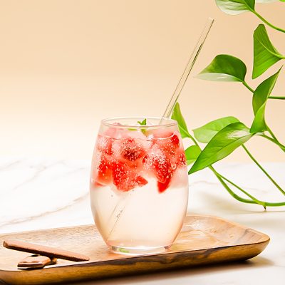 Thickened glass round handleless wine glass (5)